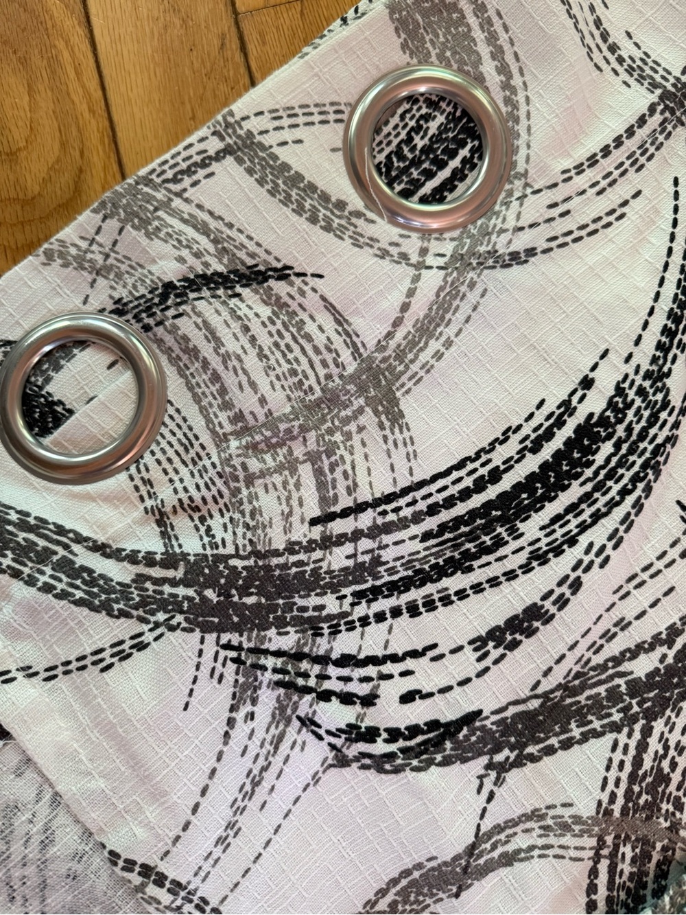 Modern Black & White Grommet Curtain Panels-4 84” length 37 width